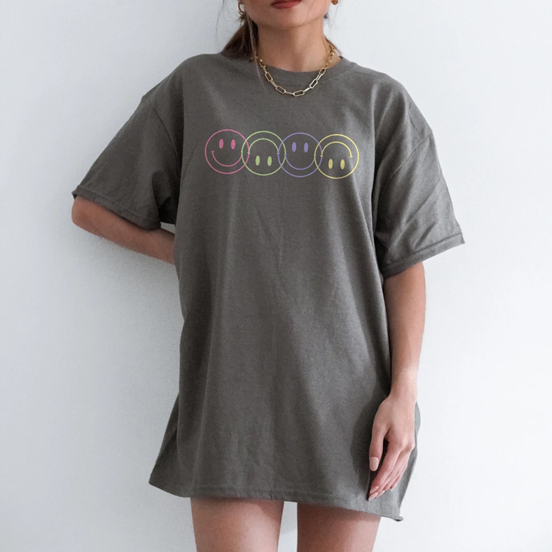Smile Face Retro T Shirt