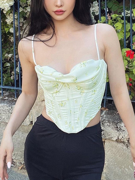 Floral Collar Bodice Short Camisole