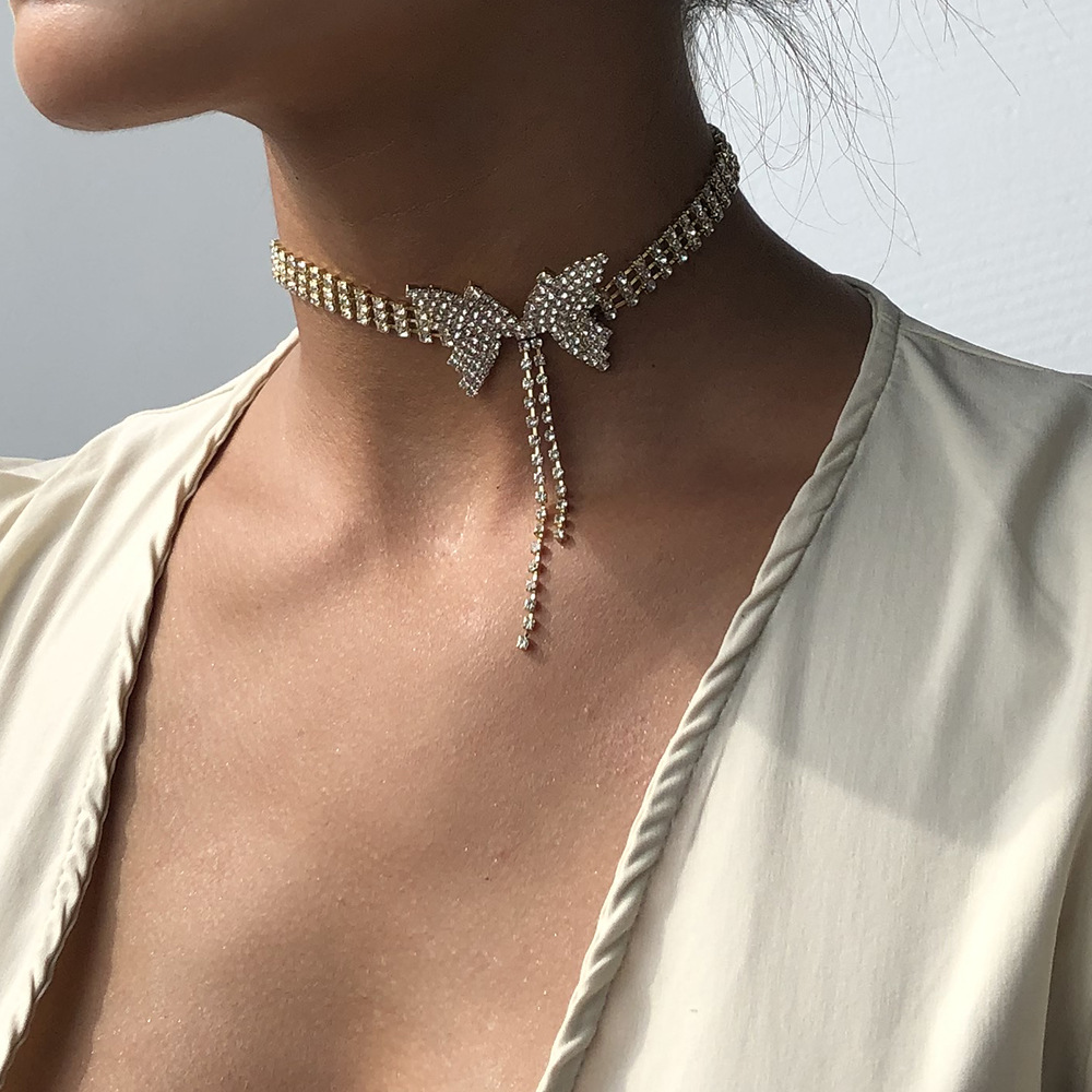 Butterfly Decor Rhinestone Choker