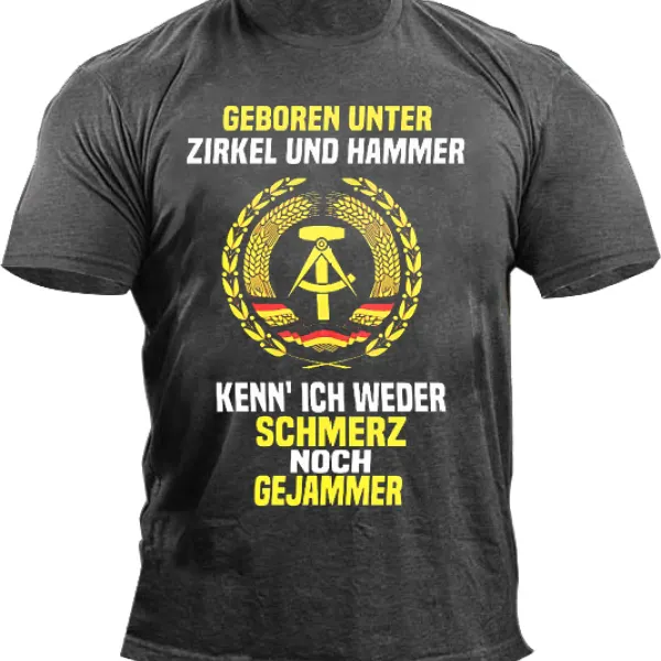 East Germany Retro Men's Short Sleeve Crew Neck T-Shirt - Mosaicnew.com 