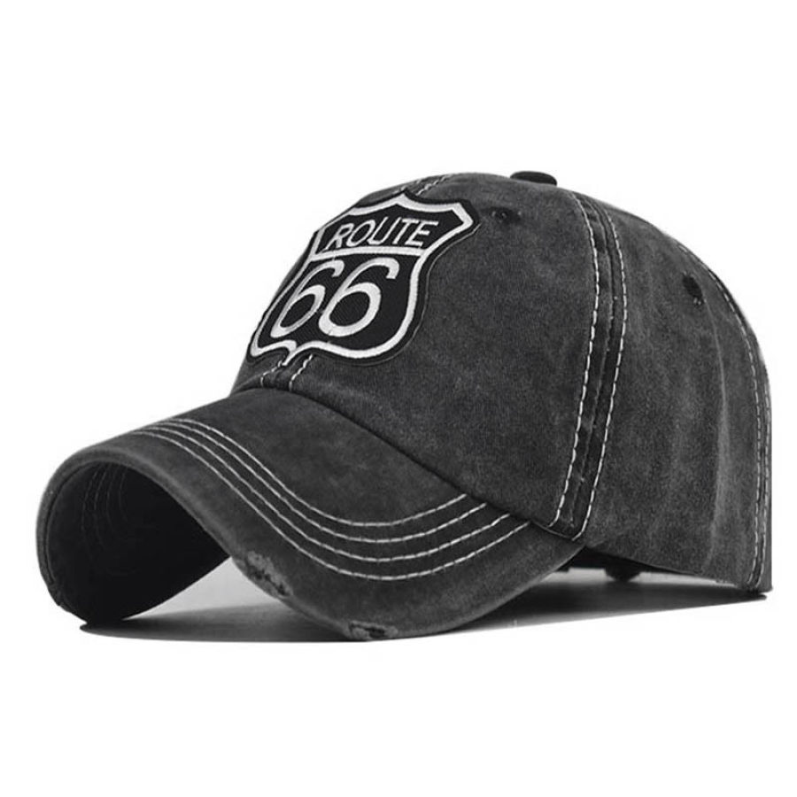 

Gorra De Béisbol Lavada Con Bordado De Letras Route 66