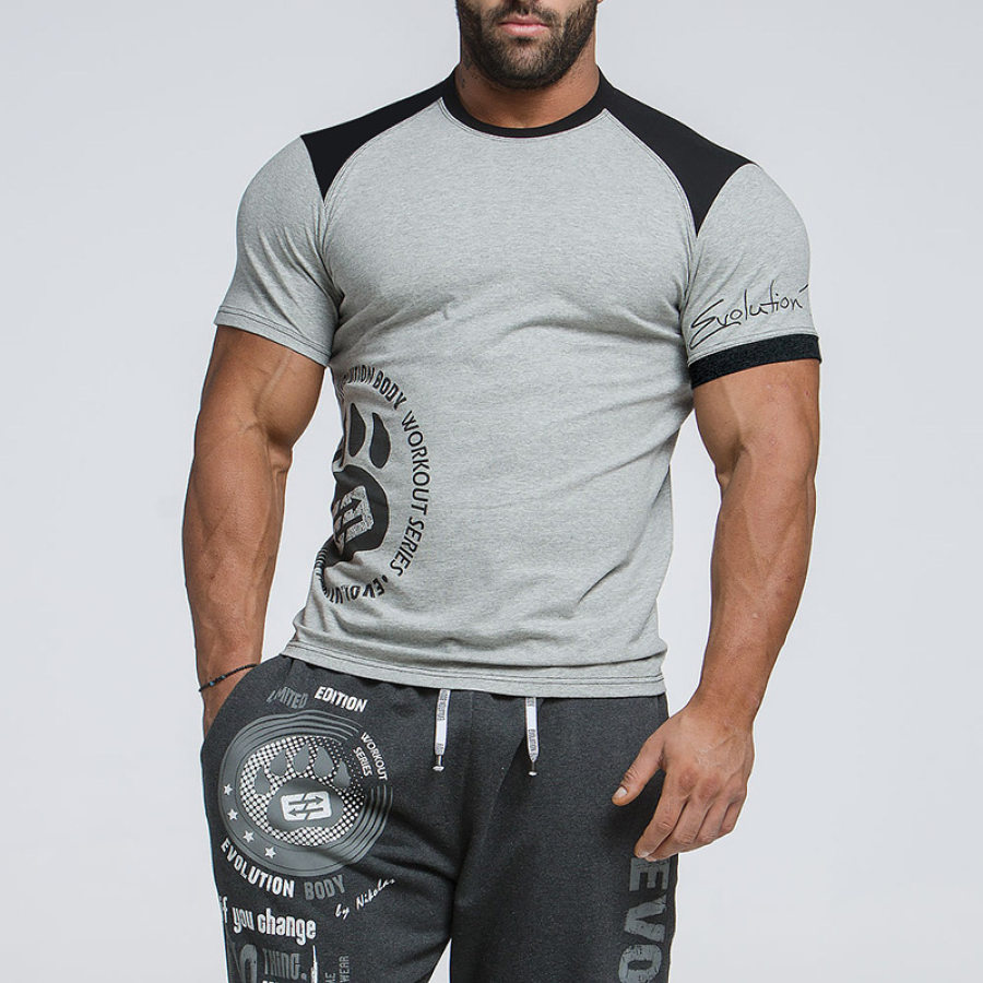 

Men's Side Print Stitching T-shirt