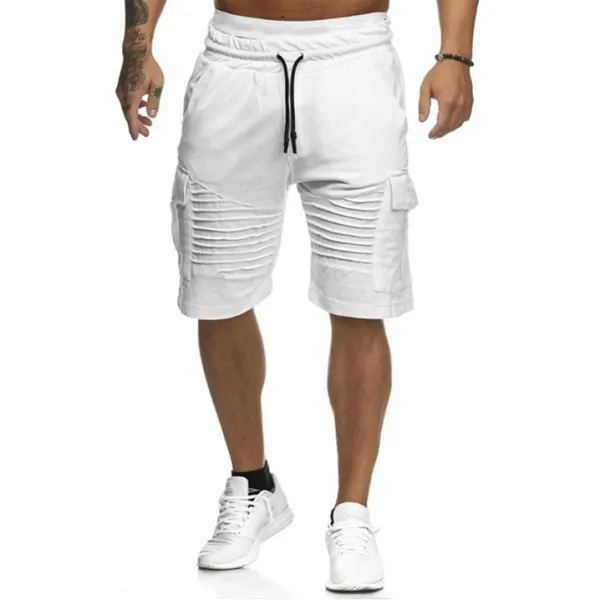 Men's Casual Solid Color Multi-pocket Sports Shorts - Kalesafe.com 