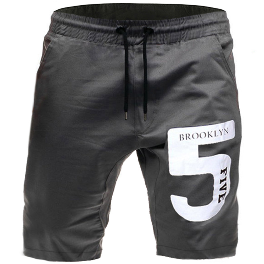 

Men's Casual Lace-Up Elastic Waist Printed Cargo Shorts