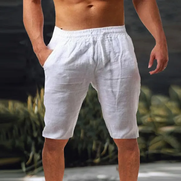 Men's Loose Linen Breathable Half Pants Men's Sports Casual Pants - Mosaicnew.com 