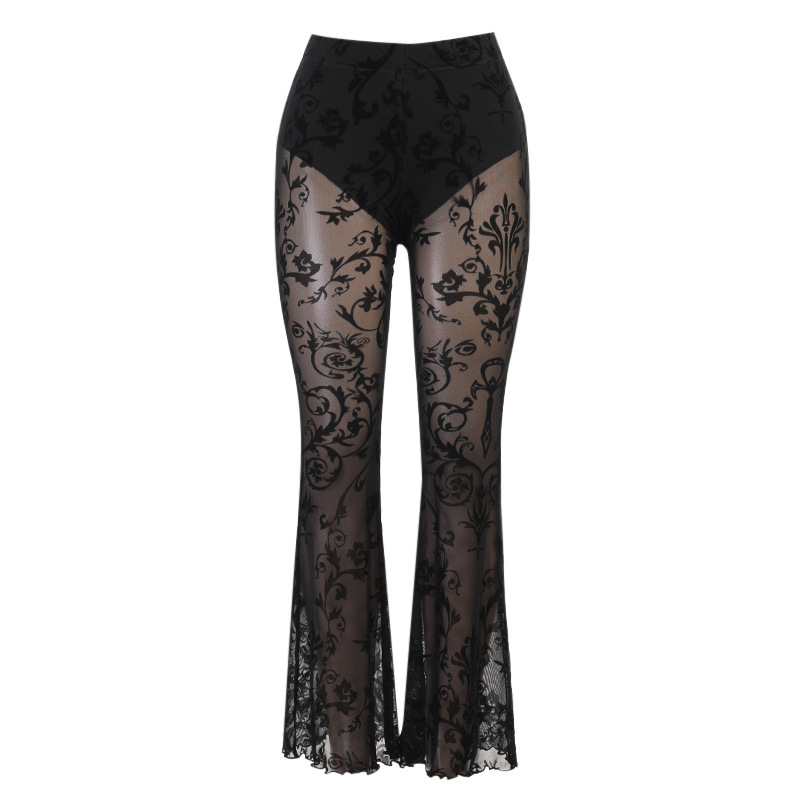 Women Fashion Gothic Lace Casual Pants