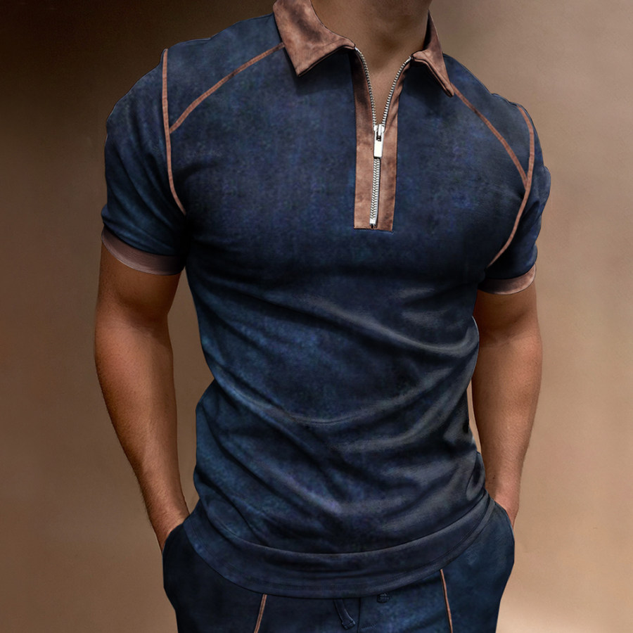

Men's Outdoor Vintage Contrasting Colors Sport PoLo Neck T-Shirt