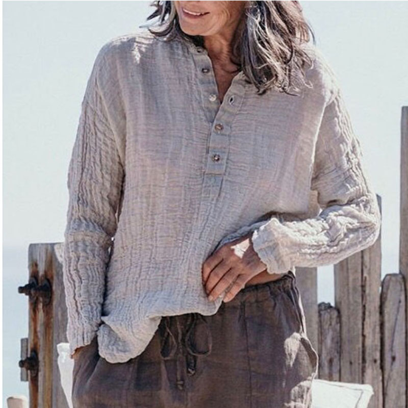 Ladies Linen Long Sleeve Shirt
