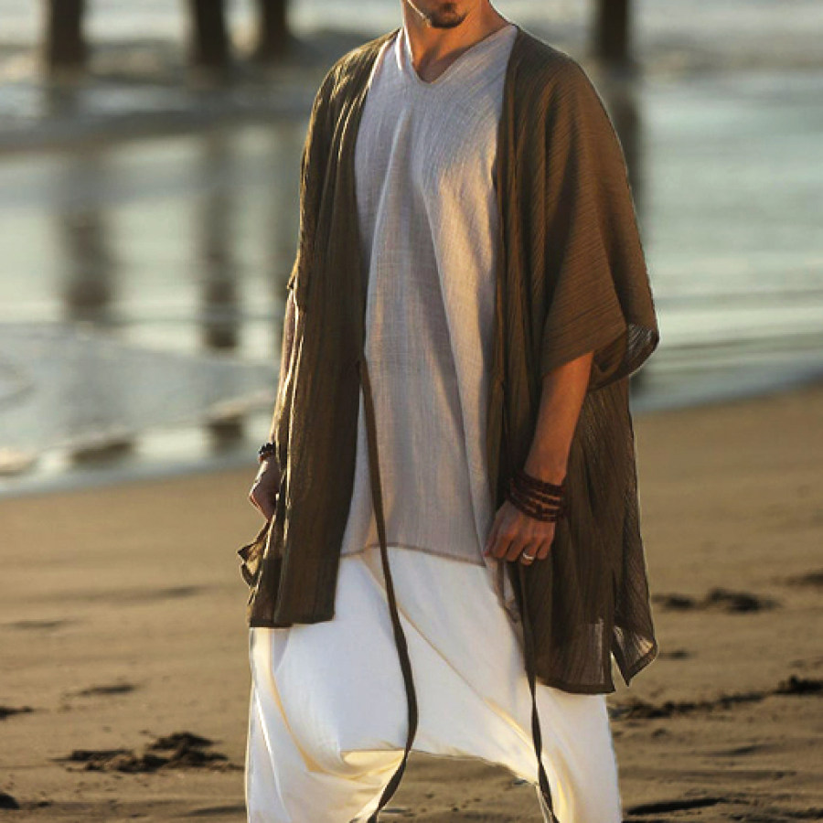 

Men's Cotton Kimono Loose Cardigan