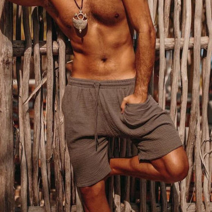 Mens Linen Minimalist Holiday Shorts