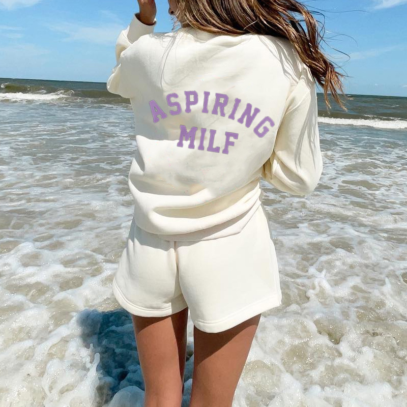 ASPIRING MILF Printed Casual Sweatshirt