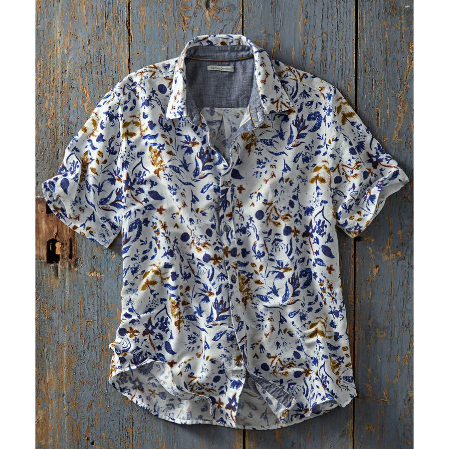 

Men's Outdoor Tactical Floral Print Henley Shirt