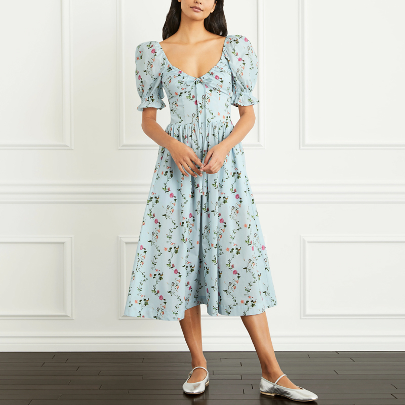 Women Summer Elegant Floral Printed Maxi Dress