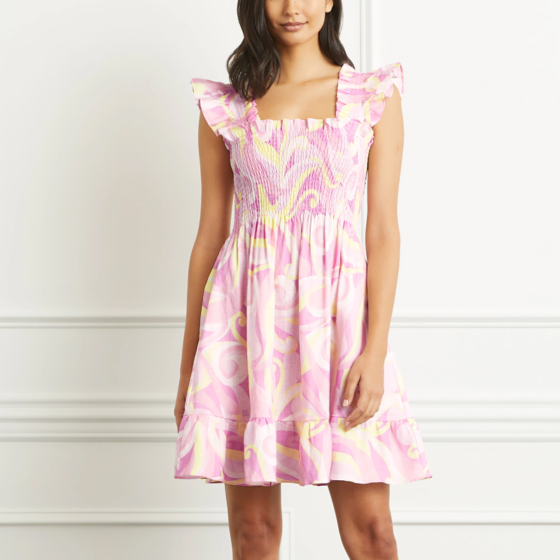 Women Summer Elegant Printed Mini Dress