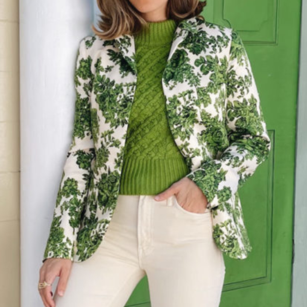 Ladies Fashion Print Blazer