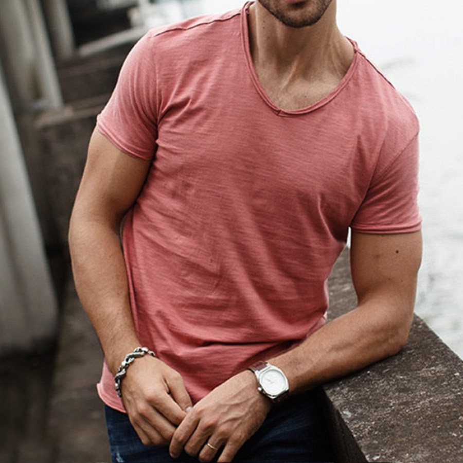 

Men's Vintage American Casual Basic Cotton T-Shirt