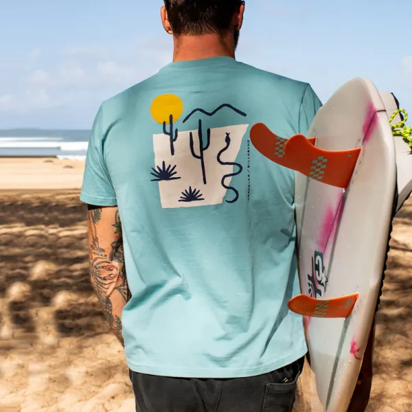 T-shirt Décontracté Rétro Surf D'été - Faciway.com 