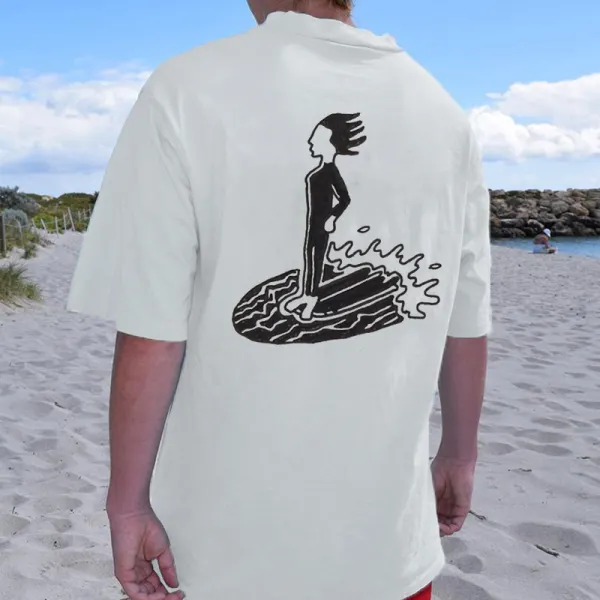 Camiseta Casual Retro De Surf De Verano - Faciway.com 