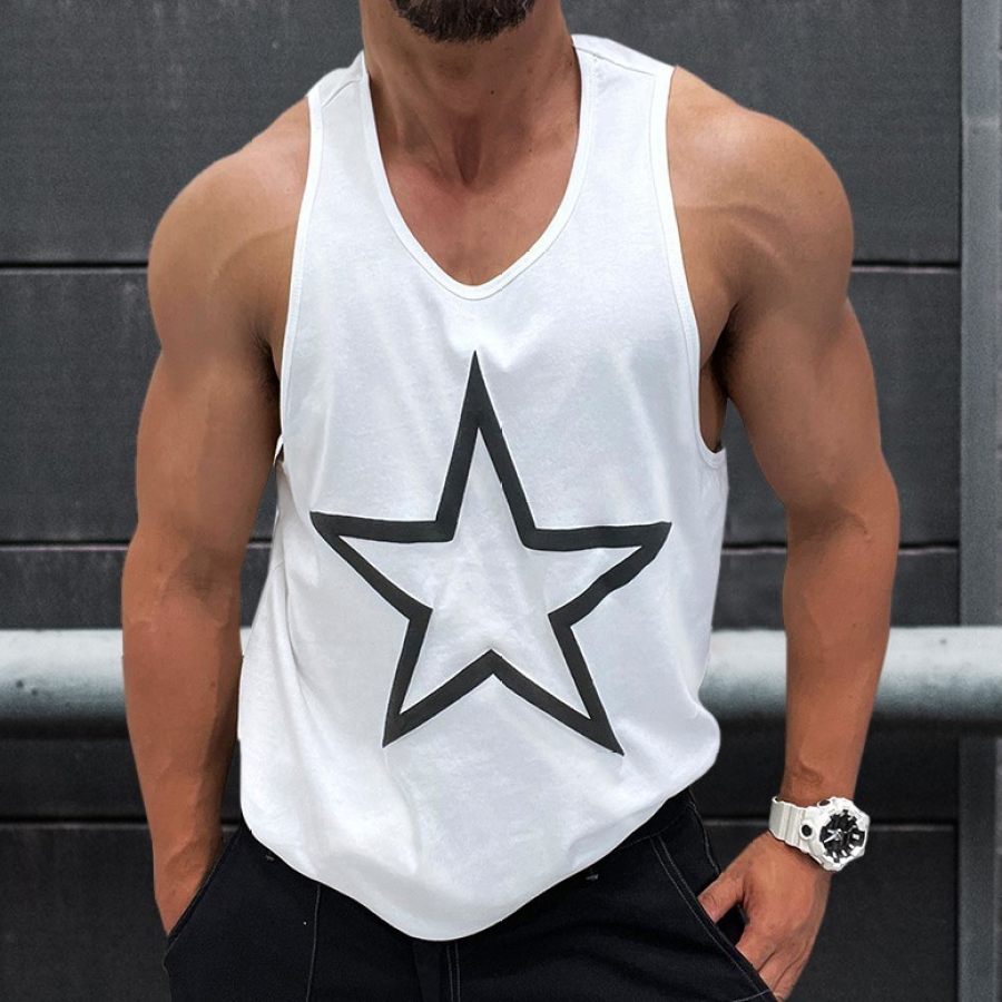 

Men's Solid Color Print Versatile Casual Tank Top