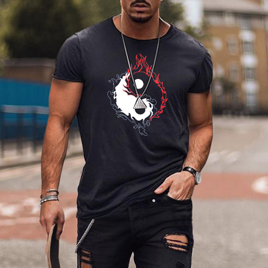 

Men's Casual Retro Breathable Print T-Shirt