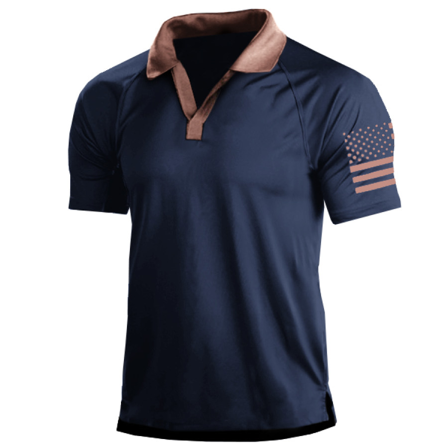 

Mens Patriotic Classic Flag Polo Shirt