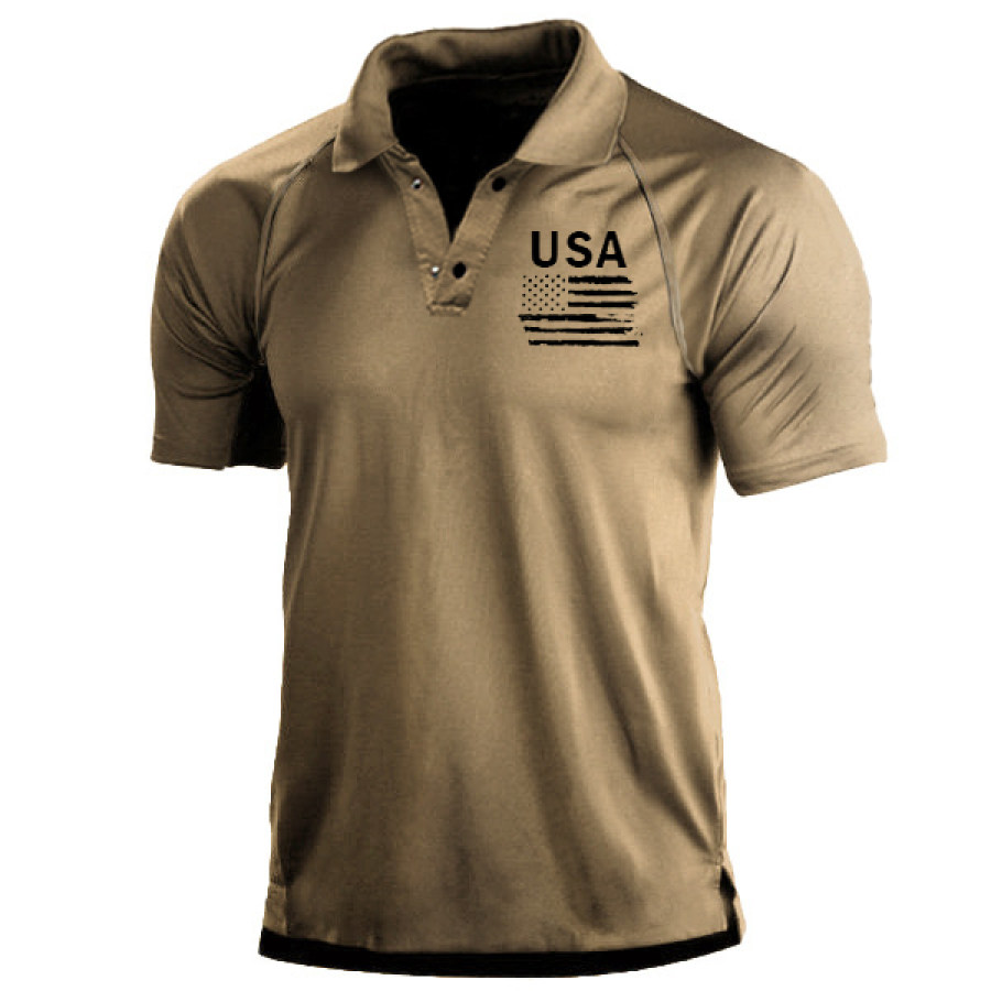 

Mens Patriotic Classic Flag Polo Shirt