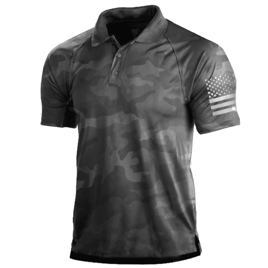

Mens Patriotic Classic Flag Polo Shirt