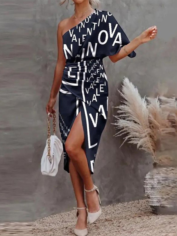 Ladies Elegant Sexy Sleeveless Off Shoulder Hip Dress