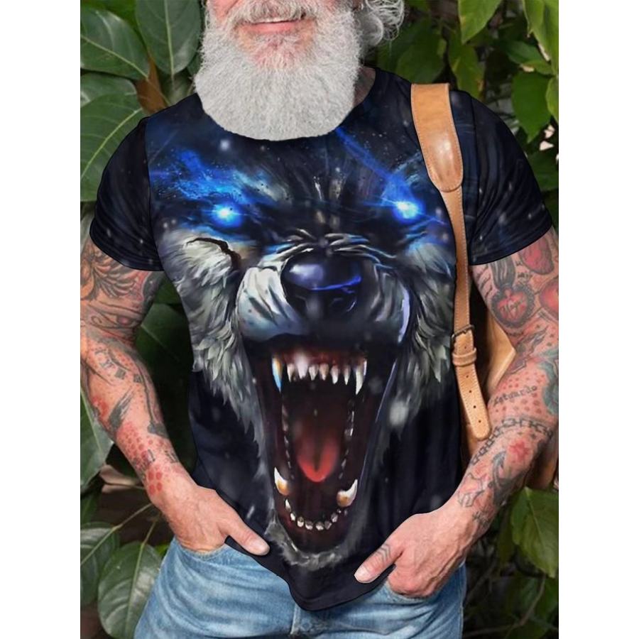 

Flame Bear Print Men's Short Sleeve T-Shirt