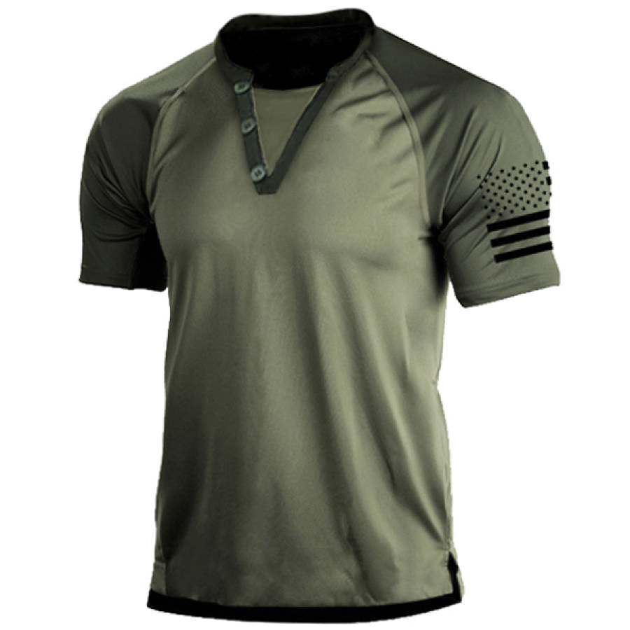 

Mens Patriotic Classic Flag Polo T-Shirt