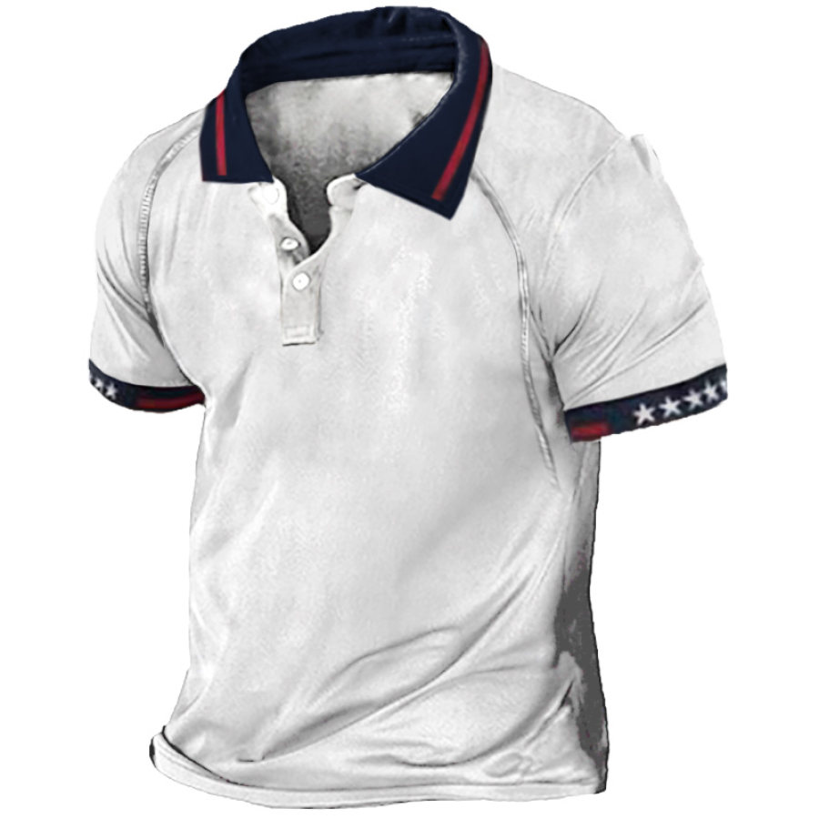 

Men's Outdoor Tactical Classic Front And Back Colorblock Commuter Polo Shirt