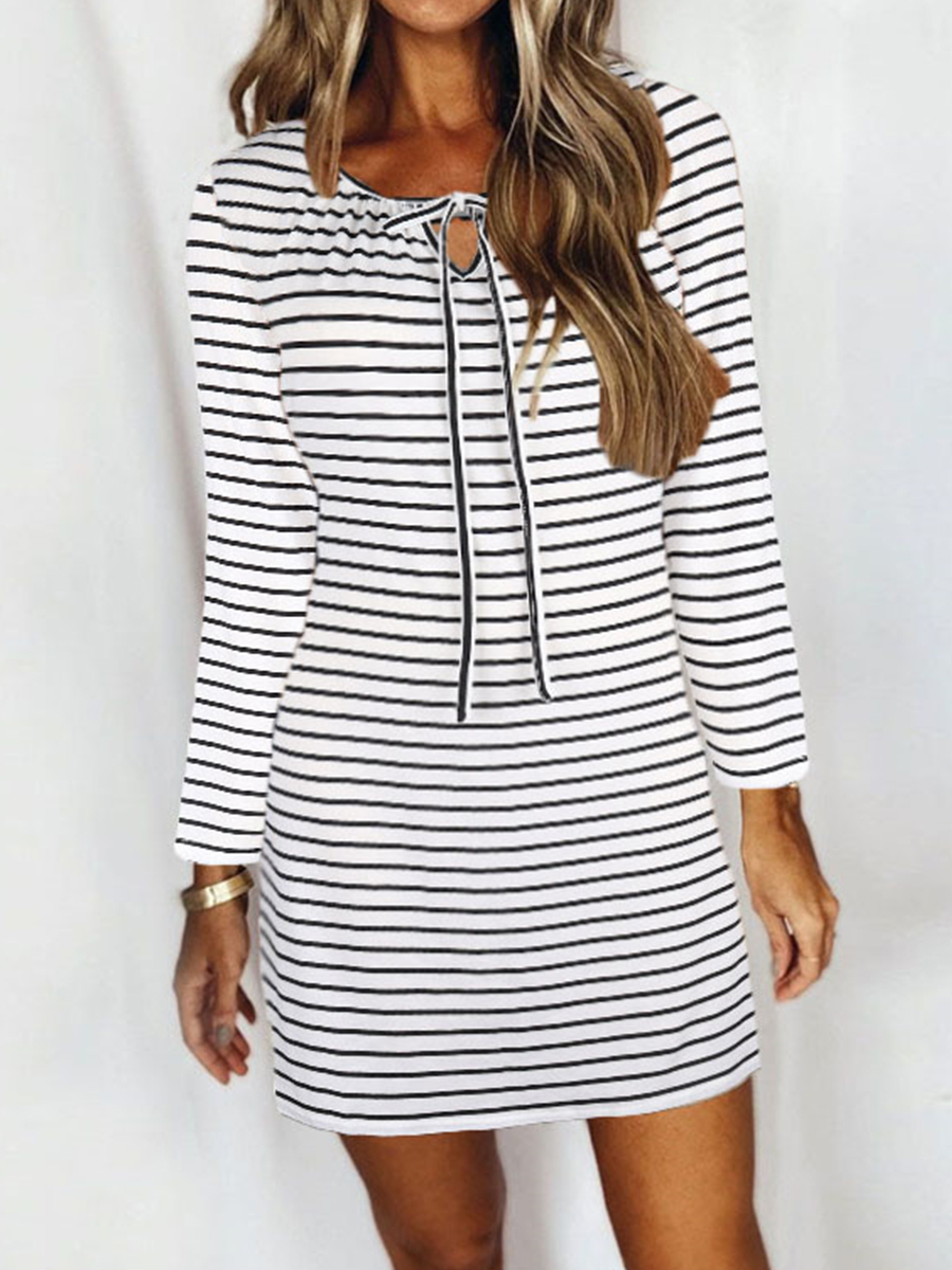 Fall/Winter Striped Long Sleeve Dress