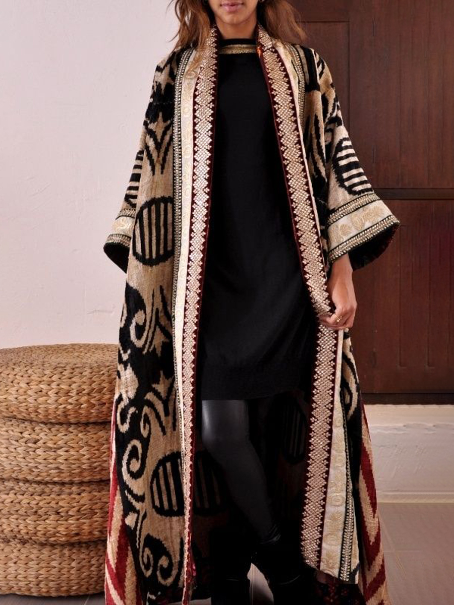 Women's Elegant Gorgeous Vintage Print Flared Sleeve Cardigan