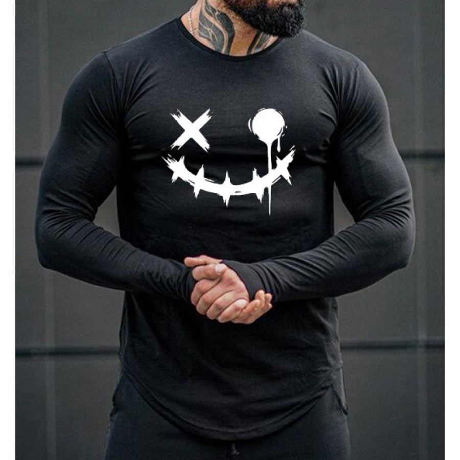 

Men's Casual Simple Smiley Print T-Shirt