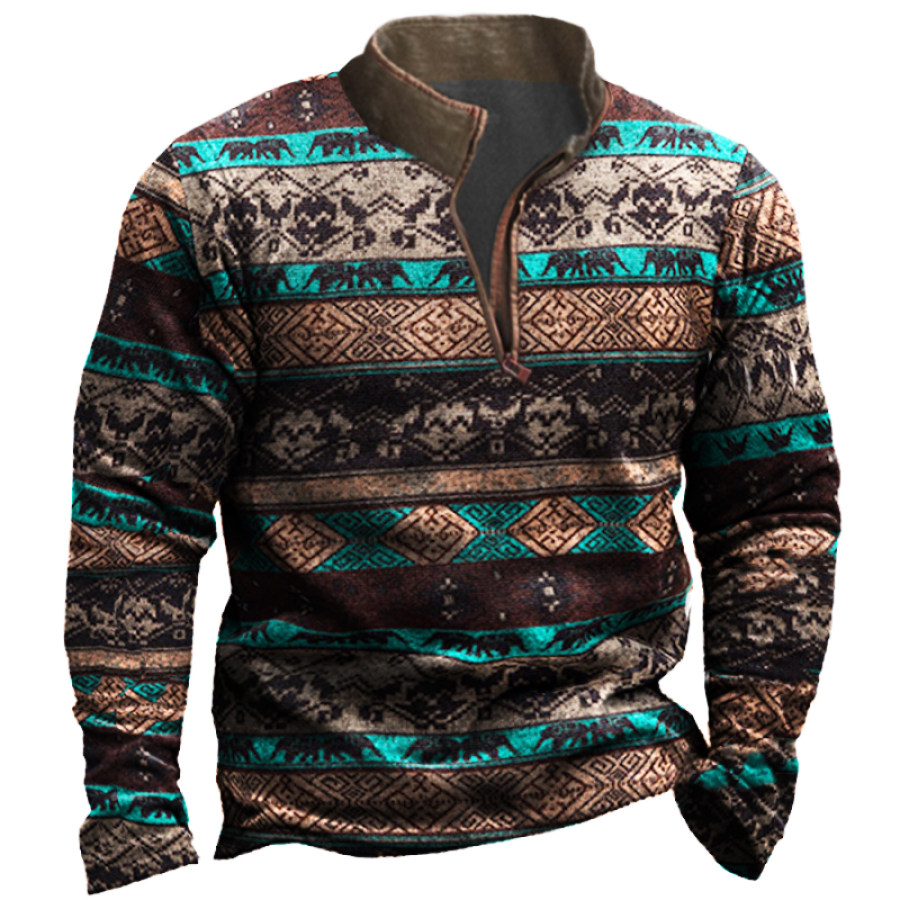 

Men's Bohemian Western Ethnic Style Print Sweatshirt
