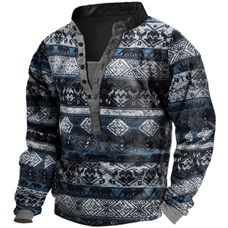 

Men's Western Ethnic Style Print Sweatshirt