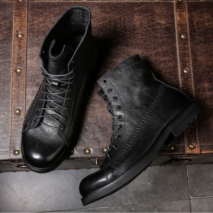 

Men's Vintage British Style Lace-Up Tooling Martin Boots