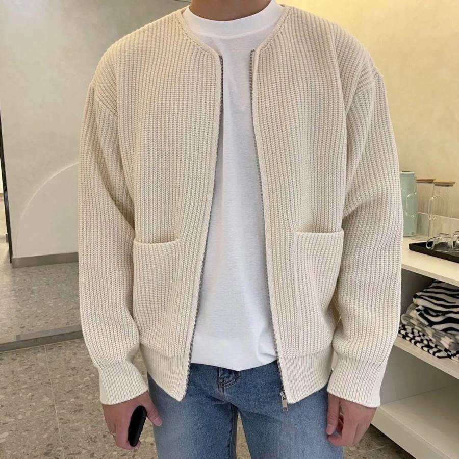 

Men's Fashion Loose Casual Solid Color Sweater Cardigan