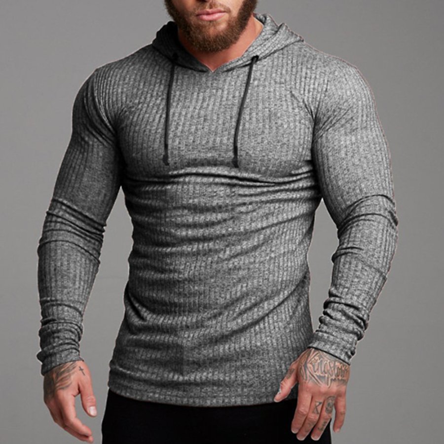 

Maglione In Maglia Sportiva Da Fitness Casual A Righe Slim Fit