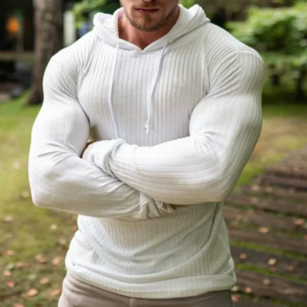 Striped Slim Fit Casual Fitness Sports Knit Sweater - Ootdyouth.com 