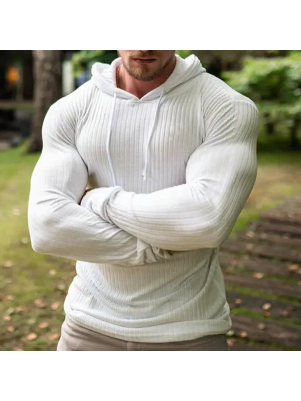 Striped Slim Fit Casual Fitness Sports Knit Sweater - Anrider.com 
