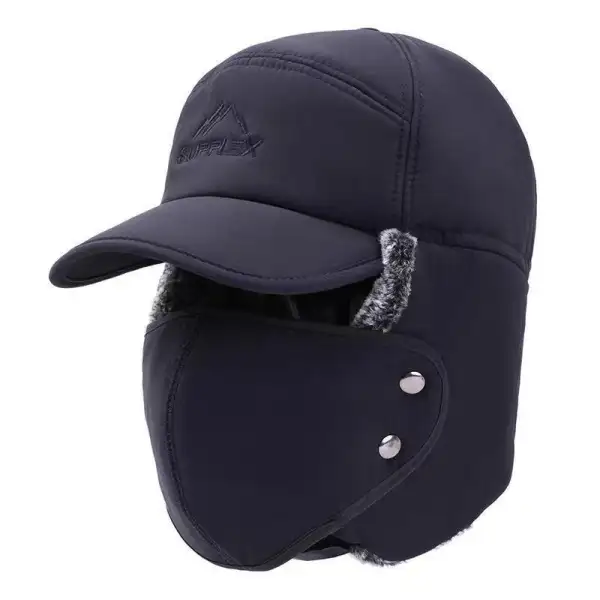 Men's Winter Windproof Velvet Thickened Cold Ear Protection Snow Sun Hat - Kalesafe.com 