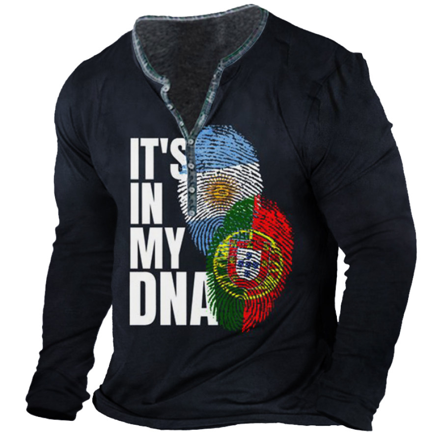 

Men's Vintage World Cup Print Long Sleeve T-Shirt