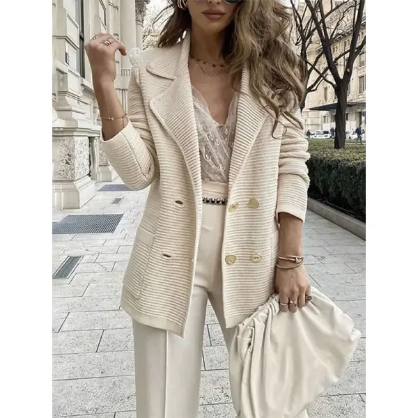 Ladies Elegant Fashion Solid Color Blazer - Chrisitina.com 