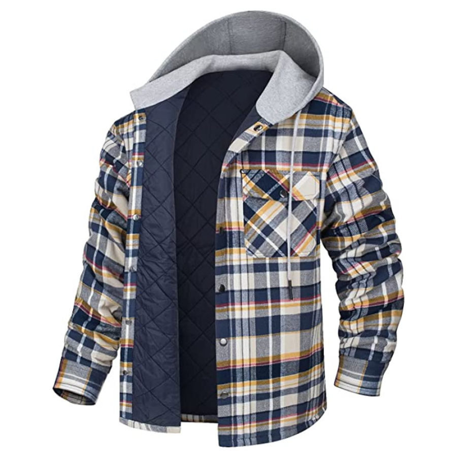 

Mens Retro Winter Plaid Thick Jacket