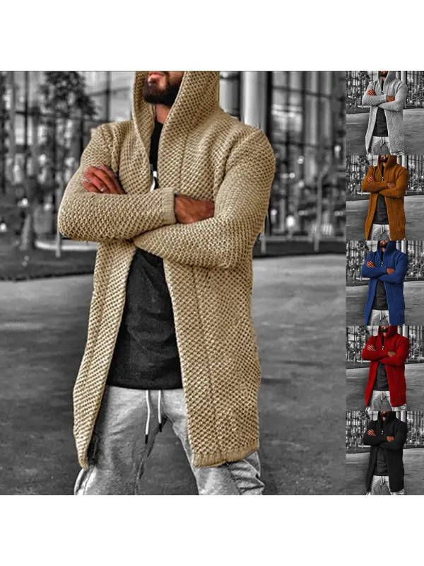 Men's Hooded Turtleneck Jacket Cardigan - Timetomy.com 