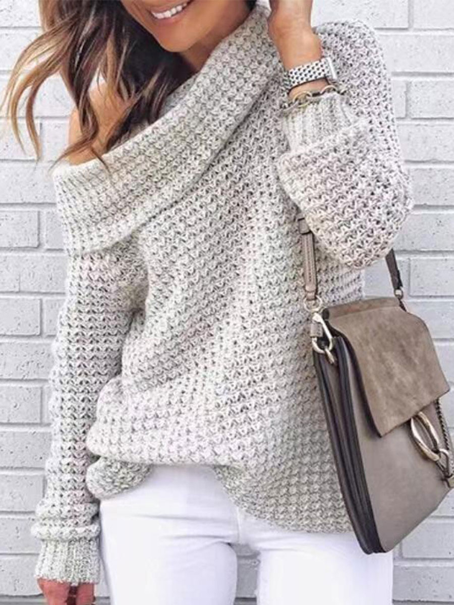 Casual Loose Solid Color Chic Sweater Pullover