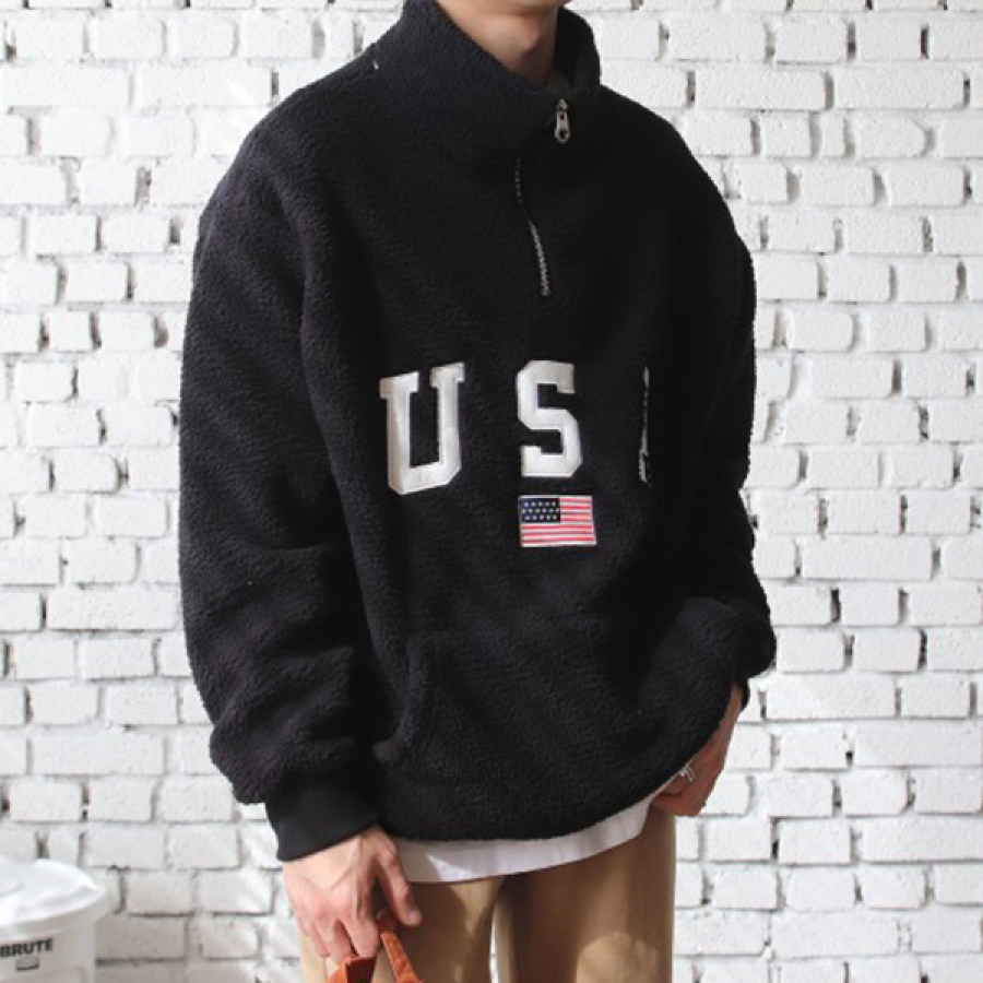 

Unisex Casual Plus Size Fleece Warm Sports Sweater