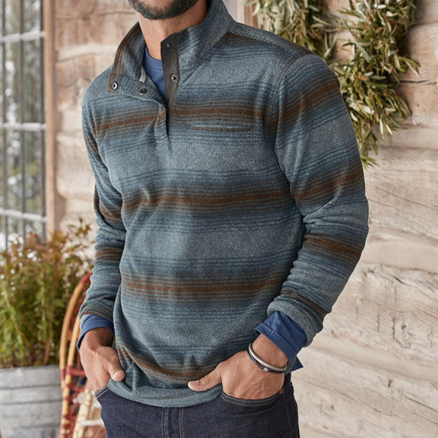 

Men's Casual Vintage Striped Slim Fit Sweatshirt