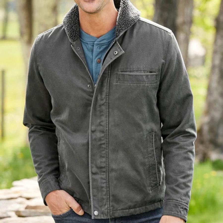 

Outdoor Midweight Sherpa-Lined Microsuede Jacket For Men